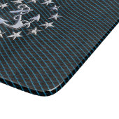 Sea Foam Chrome Yacht Flag Automotive Grille Print Schneidebrett (Ecke)