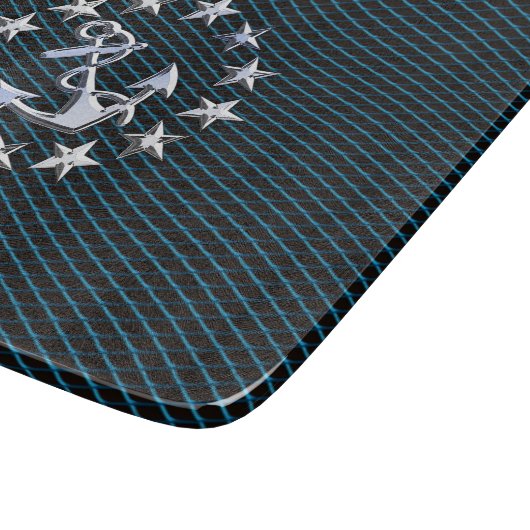 Sea Foam Chrome Yacht Flag Automotive Grille Print Schneidebrett (Ecke)