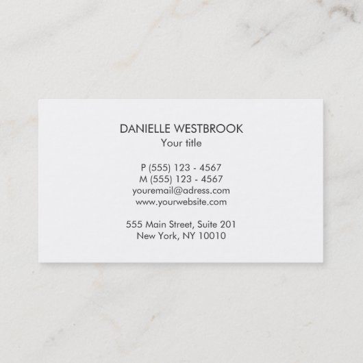 Sea Foam Foto Visitenkarte (Rückseite)