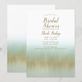 Sea Foam Gold Weißes elegantes Brautparty Einladung