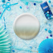 Sea Foam Gold White Elegante Beach Moderne Hochzei Pappteller (Party)