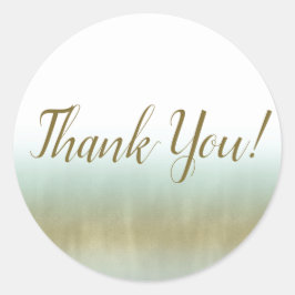 Sea Foam Gold White Elegante Beach Moderne Hochzei Runder Aufkleber