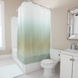 Sea Foam Gold White Elegante Beach Moderne Küste Duschvorhang