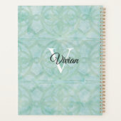 Sea Foam Green Batik Monogram Name Planner Planer (Rückseite)
