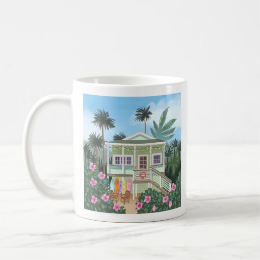 Sea Foam Green Beach House Kaffeetasse (Links)