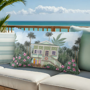 Sea Foam Green Beach House Lendenkissen