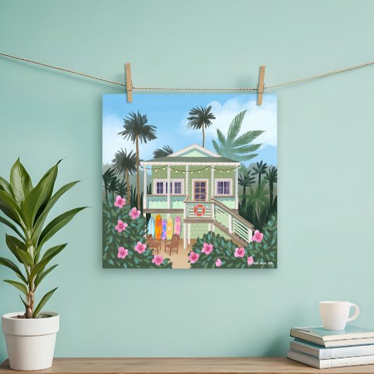Sea Foam Green Beach House Poster