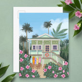 Sea Foam Green Beach House Postkarte