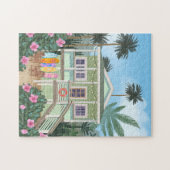 Sea Foam Green Beach House Puzzle (Horizontal)