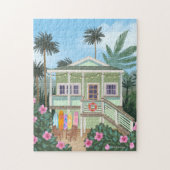 Sea Foam Green Beach House Puzzle (Vertikal)