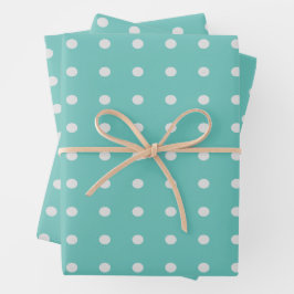 Sea Foam Green und White Polka Dots Geschenkpapier Set