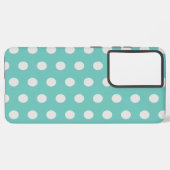 Sea Foam Green und White Polka Dots Samsung Galaxy Hülle (Linke Seite)