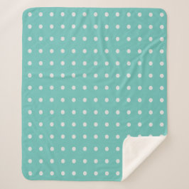 Sea Foam Green und White Polka Dots Sherpadecke