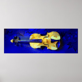 Sea Foam Green Violin Saphire Blue Maple Blätter Poster