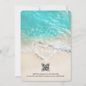 Sea Foam Heart Beach Einladung zur Hochzeit (Rückseite)
