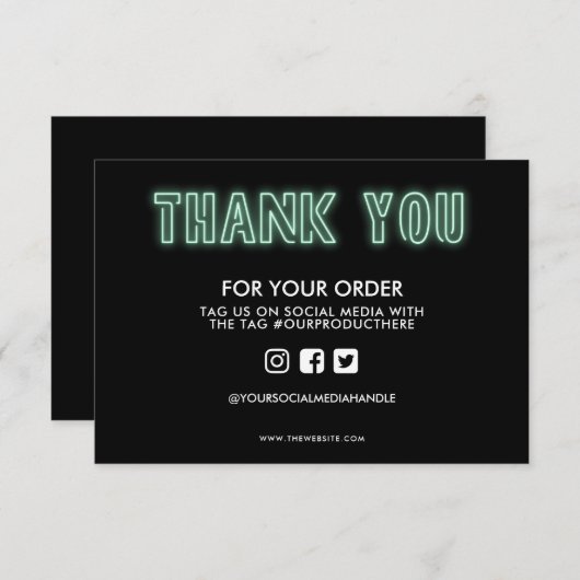 Sea Foam Neon Sign Vielen Dank, Media Insert (Vorne/Hinten)