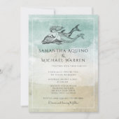 Sea Foam Ocean Beach Einladung zur Hochzeit (Vorderseite)