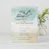 Sea Foam Ocean Beach Einladung zur Hochzeit (Stehend Vorderseite)