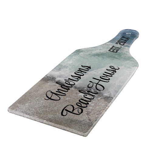 Sea Foam Ocean Waves Familienname Keepake Schneidebrett (Ecke)