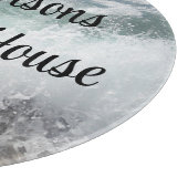 Sea Foam Ocean Waves Familienname Keepake Schneidebrett (Ecke)