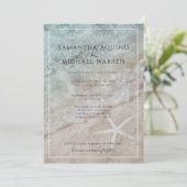 Sea Foam Sand Ocean Beach Einladung zur Hochzeit (Stehend Vorderseite)