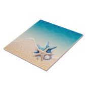 Sea Foam Starfish Coastal Beach Deco Fliese (Seite)