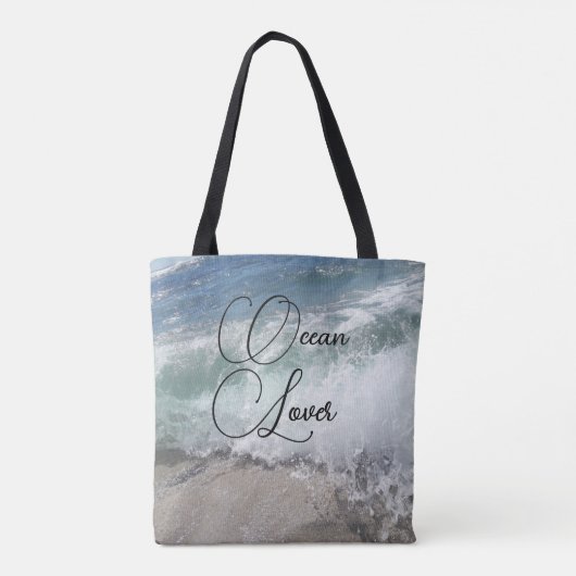 Sea Foam Wave Ocean Lover Personalisiert Tasche (Rückseite)