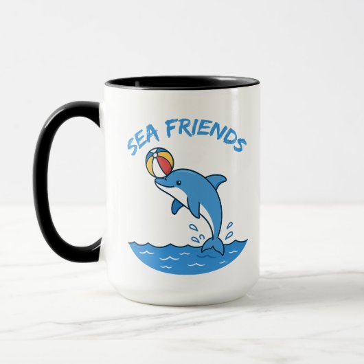 Sea Friends Dolphin Mug – Cute Ocean Animal Cup fo Tasse (Links)