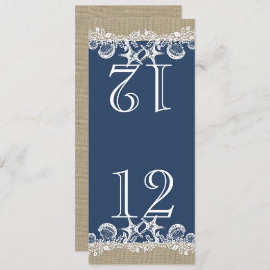 Sea Garland Beach Thema Design Tischnummer (Vorne/Hinten)