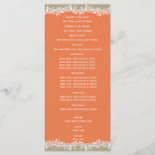 Sea Garland Mandarine and Burlap Wedding Program Programm (Rückseite)