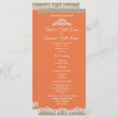 Sea Garland Mandarine and Burlap Wedding Program Programm (Vorne/Hinten)
