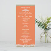 Sea Garland Mandarine and Burlap Wedding Program Programm (Stehend Vorderseite)