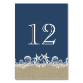 Sea Garland Navy Blue Beach Thema Tischnummer (Vorderseite)