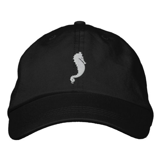Sea Ghost bestickt Hat Black Bestickte Baseballkappe (Vorderseite)