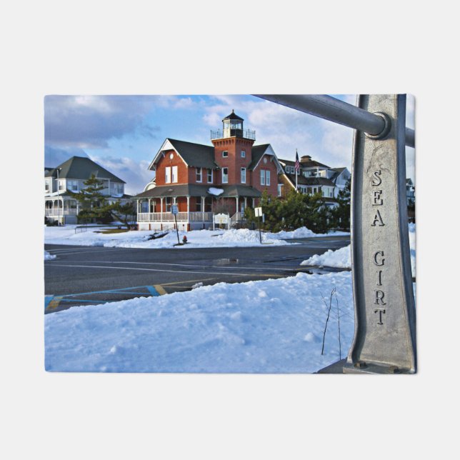 Sea Girt Lighthouse, New Jersey Door Mat Fußmatte (Vorderseite)