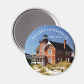 Sea Girt Lighthouse, New Jersey Round Magnet (Vorderseite/Rückseite)