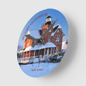 Sea Girt Lighthouse, New Jersey Round Wall Clock Runde Wanduhr (Winkel)