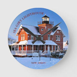 Sea Girt Lighthouse, New Jersey Round Wall Clock Runde Wanduhr