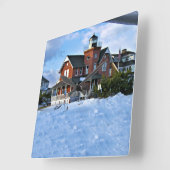 Sea Girt Lighthouse, New Jersey Square Wall Clock Quadratische Wanduhr (Winkel)