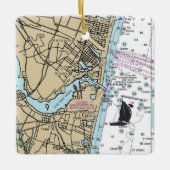 Sea Girt NJ Chart Keramikornament (Vorderseite)