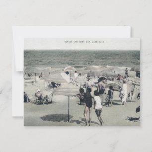 Sea Girt NJ Surfen und Strand Vintage Postkarte