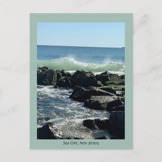 Sea Girt Ocean Rocks Postkarte (Vorderseite)