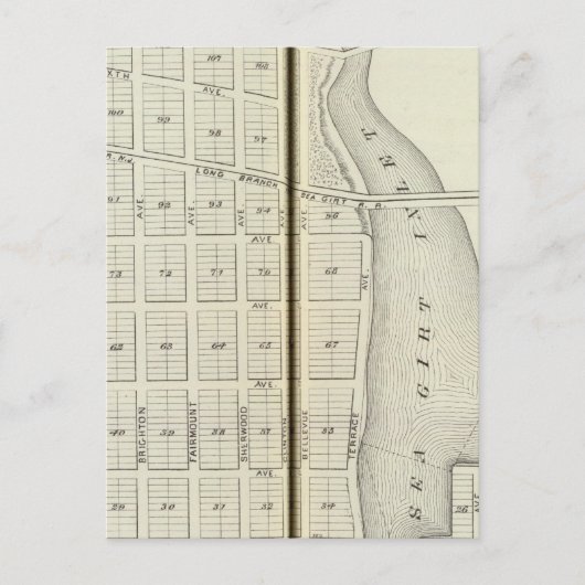 Sea Girt und Spring Lake Beach, Monmouth Landkreis Postkarte (Vorderseite)