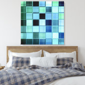 Sea Glass Aquamarine Mosaik Kunst, entdeckt Canvas Leinwanddruck (Insitu (Schlafzimmer))