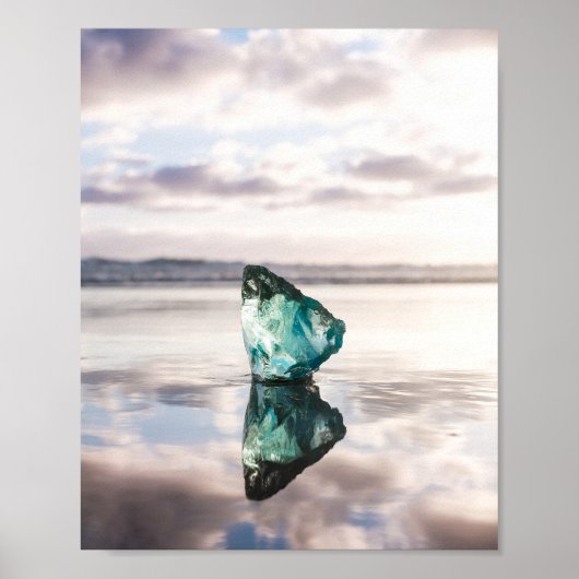 Sea glass at sunset photo print poster (Vorne)