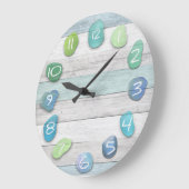 Sea Glass Beach Driftwood Große Wanduhr (Winkel)