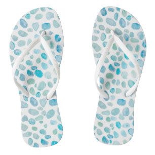 Sea Glass Beach Kies Texture Blue Flip Flops Badesandalen