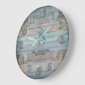 Sea Glass Beach Nautic Driftwood Große Wanduhr (Winkel)