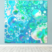 Sea Glass Blue und Green Marble Fluid Art Leinwanddruck (Insitu (Holzboden))