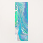 Sea Glass Blue und Green Marble Fluid Art Yogamatte (Vorderseite)